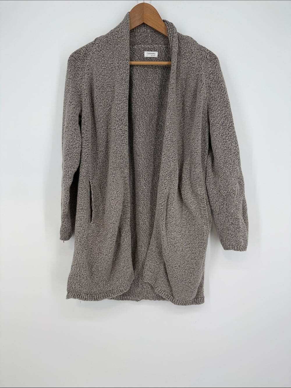 Aritzia Community Cozy Open-Front Women's Sweater Cardigan - Gray